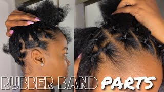 How To Part Hair Using Rubber Bands for Box Braids Passion Twist Etc  Kinzey Rae [upl. by Thibault]