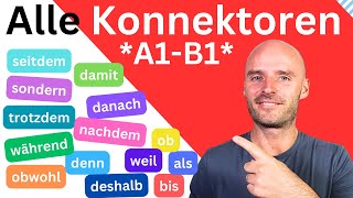 ALLE Konnektoren von A1B1  Deutsch lernen B1 [upl. by Ecirtal]