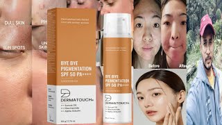 Dermatouch Bye Bye Pigmentation Sunscreen Gel SPF 50  Honest Review [upl. by Akinam375]