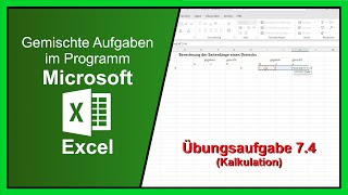 Microsoft Excel praktisch Übungsaufgabe 74 [upl. by Amary692]