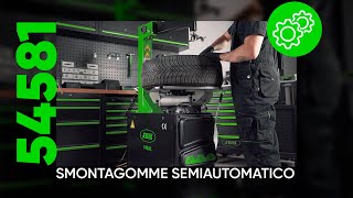 COME UTILIZZARE SMONTAGOMME SEMIAUTOMATICA CON BRACCIO OSCILLANTERIF 54581 [upl. by Yblehs]