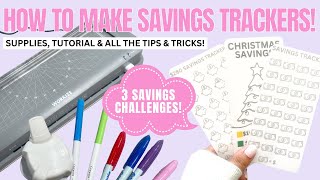 How to Make Laminated Trackers  3 Different Savings Challenges Tutorial  Supplies Tips amp Tricks [upl. by Adoh]