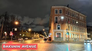 Walking tour along Bakunin Avenue in 4K in Saint Petersburg Russia [upl. by Nifled105]