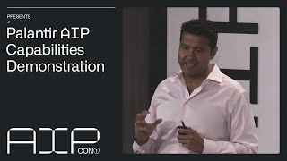 Palantir AIP Capabilities Demonstration  CTO Shyam Sankar at AIPCon [upl. by Lirbaj]