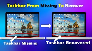 Taskbar Missing Windows 10  Taskbar Missing From Bottom of Screen  How To Fix Disappeared Taskbar [upl. by Raimes70]