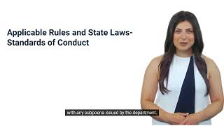 Applicable Rules and State Laws Standards of Conduct [upl. by Elbertine]