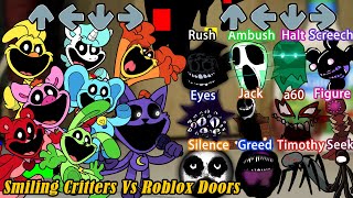 FNF Sliced But Smiling Critters ALL PHASES Vs Roblox Doors ALL Sing it  Friday Night Funkin [upl. by Benedic]