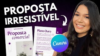 MAIS CLIENTES Como fazer uma PROPOSTA COMERCIAL GRATUITA no Canva TUTORIAL 🔥 2023 [upl. by Sang594]