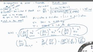 Propagation of Error  Ideal Gas Law Example [upl. by Chloette44]