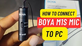 How To Connect Boya M1S Microphone to PC and Configure Settings [upl. by Aihseuqal]