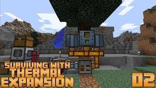 Surviving With Thermal Expansion  E02  Early Game Infinite Power With The Arboreal Extractor [upl. by Heall]