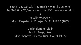 PAGANINI Moto Perpetuo  GBignami SFuga  live 1937 ® [upl. by Gibbons]