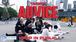 KPOP IN PUBLIC Taemin 태민  Advice Dance Cover  Challenge AO CREW  Australia ONE SHOT vers [upl. by Jeaz]