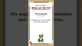 BD Word of the Day  Untenable [upl. by Ree]