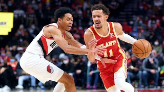 Blazers Spoil Trae Youngs Career High 56 Points 202122 NBA Season [upl. by Fitzgerald148]