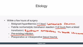 Postoperative fever  Pathophysiology  Early  Immediate  Definition  education part 2 [upl. by Lambard555]