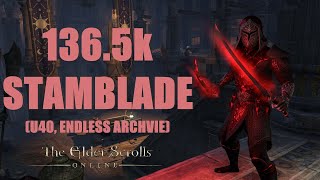 ESO  Stamina Nightblade 1365k PvE DPS Build  Endless Archive U40 [upl. by Alag286]