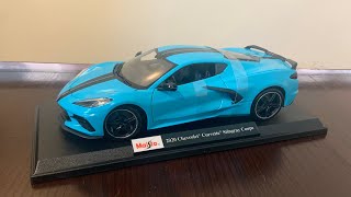 Maisto 118 Chevrolet Corvette C8 Stingray Blue Quick Look [upl. by Gnidleif]