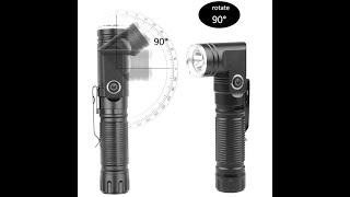 Headlamp Type C Headlight 90 degree corner Flashlight with Power Indicator Magnet Tail Flash Torch [upl. by Sharyl]