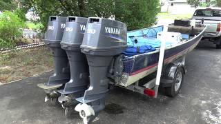 Triple Yamaha 90HP Outboards On My Jon Boat [upl. by Nyret394]