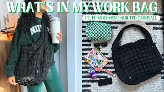 WHATS IN MY WORK BAG  Free People Movement Carryall Review [upl. by Nnylorac]