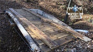 Applying Timber Oil to Homemade Bridge in the Woods  Bell Tower Update [upl. by Conias]