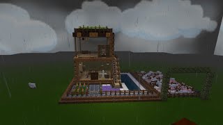 Minecraft How To Build a Modern House With POOL Design 5 [upl. by Yemarej899]