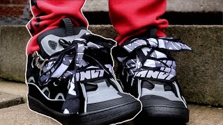 3M REFLECTIVE LANVIN BlackGrey Curb Sneaker ON FOOT [upl. by Ycat828]