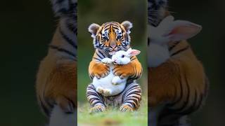 Baby Tiger with baby Bunny friend [upl. by Astri874]