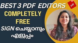 Best FREE PDF Editors How to Sign PDF Malayalam Tutorial [upl. by Lirva]