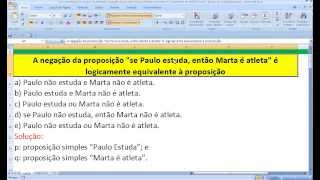 Curso de Raciocínio Lógico Quantitativo Negação proposição Tabela verdade Conectivos E OU SE ENTÃO [upl. by Alyahsat]