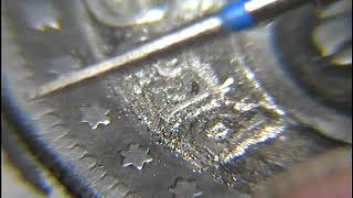 Hand engraving Using a diamond burrfor textureand shading [upl. by Femmine752]