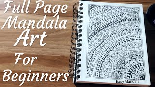 Full Page Mandala Art For Beginners Step By Step Tutorial EasyMandala59 [upl. by Balmuth935]