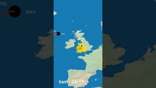 UK Storm Season 2425  Storm Bert Animation [upl. by Brice95]