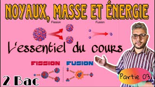 L’essentiel du cours Noyaux Masse et énergie  Fusion amp Fission nucléaire ☢️ 2 BAC [upl. by Niall57]