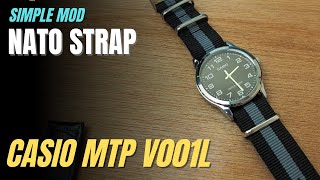 Simple Mod With Nato Strap A New Look for Your Casio MTPV001 L Enticer Dress Watch [upl. by Omoj]