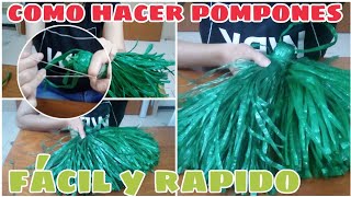 COMO HACER POMPONES DE RAFIA FACIL Y RAPIDOPOMPONES PARA DESFILEPOMPONES DE PORRISTA [upl. by Atsed]