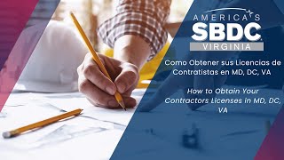 Como Obtener sus Licencias de Contratistas en MD DC VA How to Obtain Your Contractors Licenses [upl. by Aihtenak]