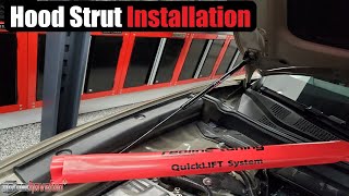 How to Install Aftermarket Hood Struts Redline Tuning Hood QuickLIFT Systems  AnthonyJ350 [upl. by Tivad]