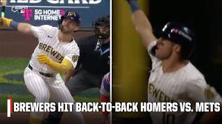 Brewers SLAM BACKTOBACK HOMERS vs Mets to take the lead in Game 3 🔥  ESPN MLB [upl. by Edris]