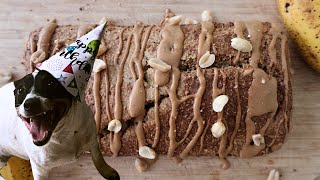 Easy Dog Birthday Cake  Peanut Butter Banana Dog Cake  Vegan Healthy [upl. by Nylyoj]