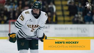 Mens Hockey Vermont vs Merrimack 21724 [upl. by Ecnahs]