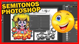 COMO HACER SEMITONOS FÁCIL Y RÁPIDO EN PHOTOSHOP  TRAMAS AUTOMATICAS EN PHOTOSHOP [upl. by Mcleroy]