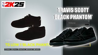 NBA 2K25 Shoe Creator  Travis Scott Low 1 Black Phantom [upl. by Shannah878]