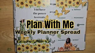 Plan With Me Weekly Spread  Yellow and Green [upl. by Thane940]