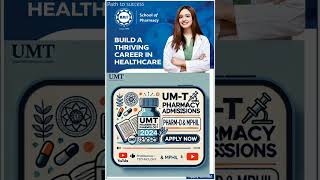 University of Management amp Technology UMT Lahore School of Pharmacy PharmD amp MPhil Pharmacology [upl. by Maximo]