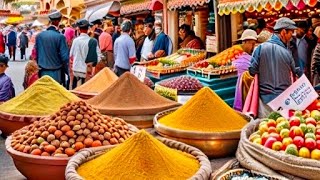 Moroccan Street Market Marrakesh Walking tour  June 2024 [upl. by Yanaton405]