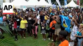 Saint Lucia celebrates its first ever Olympic gold medal [upl. by Haldeman461]