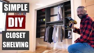 Simple closet shelves you can build in a weekend to get organized  Modular shelves [upl. by Yreffeg769]