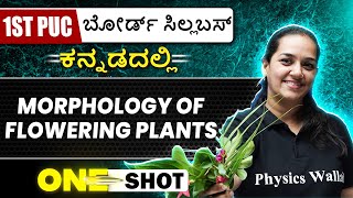 MORPHOLOGY OF FLOWERING PLANTS in 1 Shot  Botany  1st PUC [upl. by Kronick]